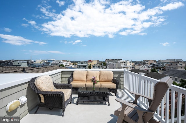 exterior space with a residential view and outdoor lounge area