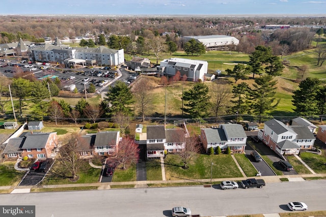 bird's eye view with a residential view