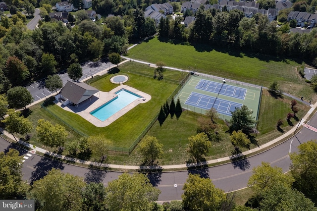 birds eye view of property