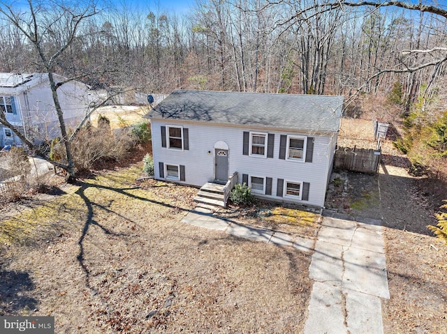 bi-level home with fence