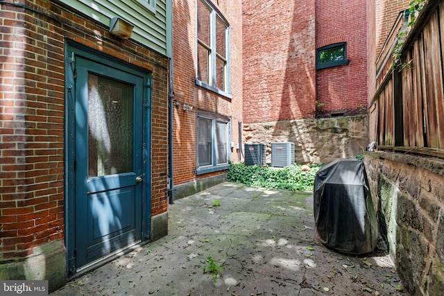 view of patio / terrace featuring central AC unit