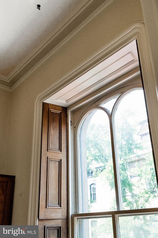 interior details with crown molding