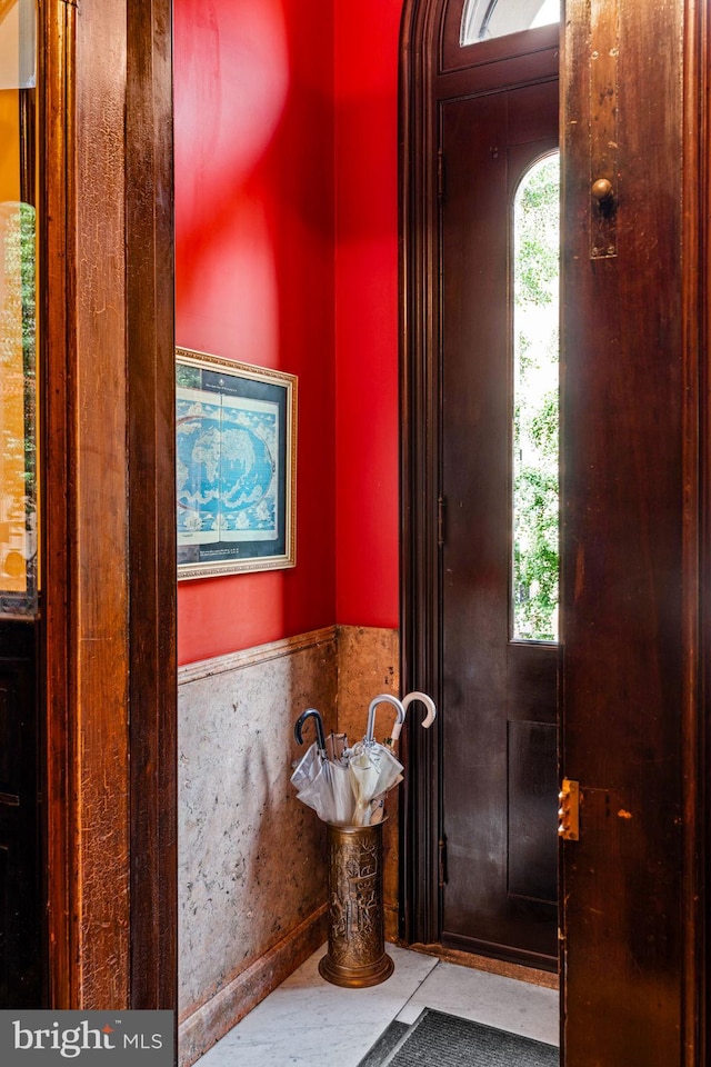 bathroom featuring a wainscoted wall