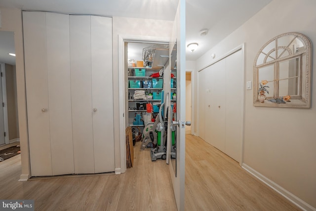 interior space featuring light wood finished floors