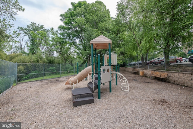 community play area featuring fence