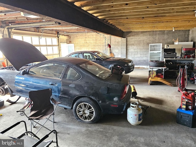 view of garage