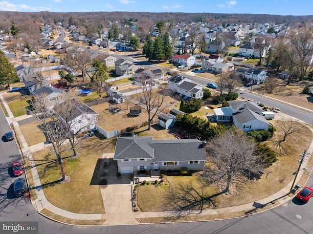 aerial view featuring a residential view