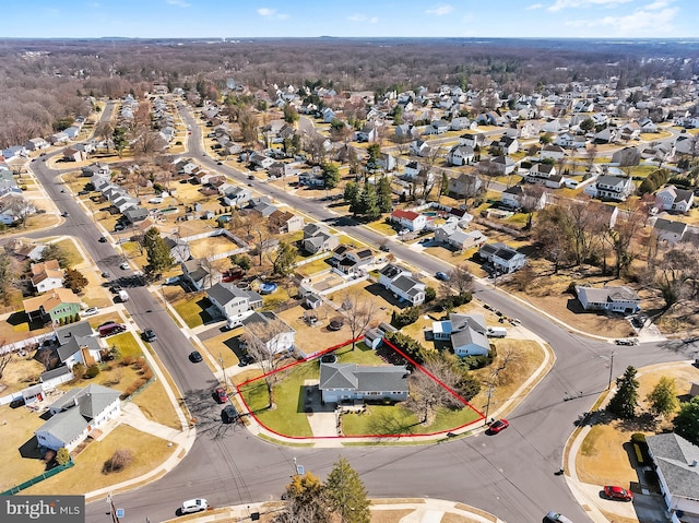 bird's eye view featuring a residential view