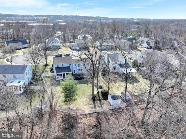 bird's eye view with a residential view