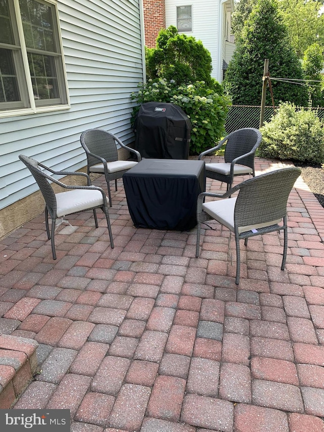 view of patio / terrace with a grill