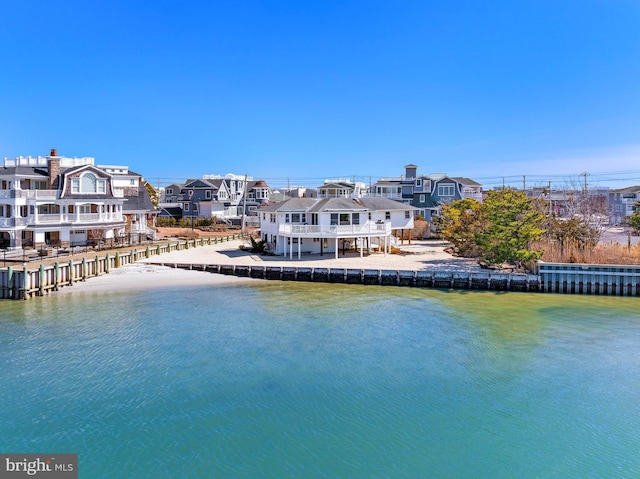 property view of water with a residential view