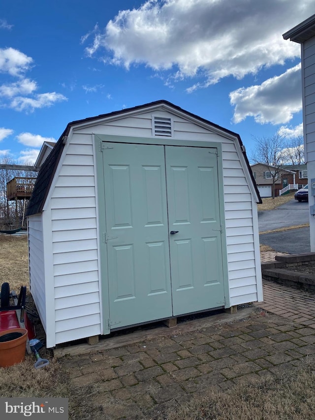 view of shed