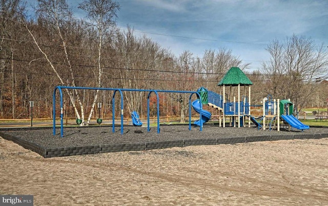 view of community jungle gym