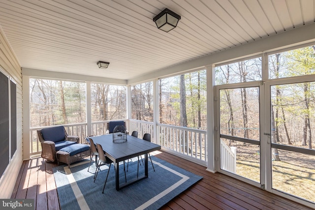 sunroom / solarium with a healthy amount of sunlight