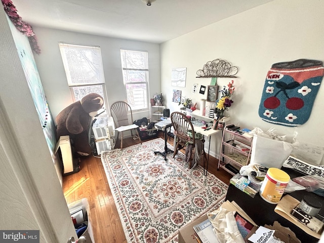 office space featuring wood finished floors