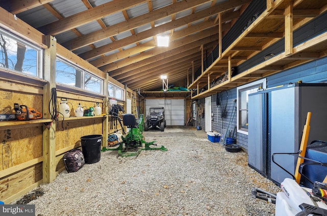 interior space with vaulted ceiling