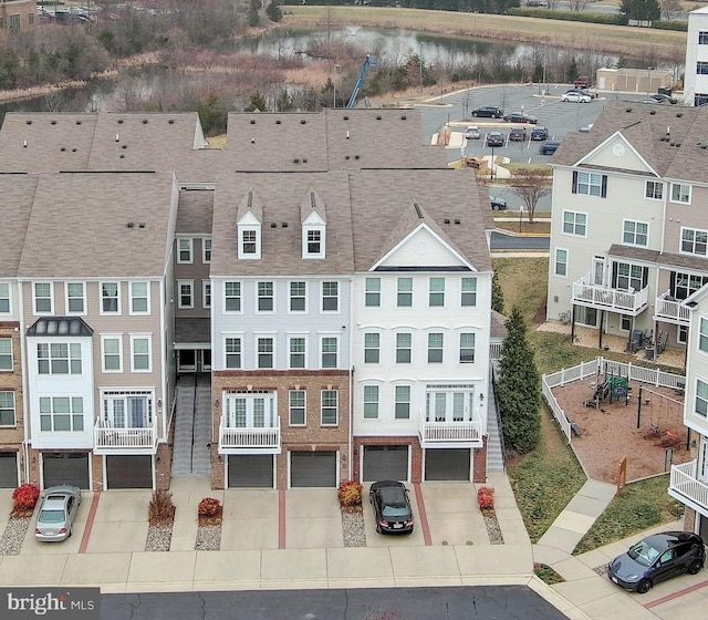 aerial view featuring a residential view