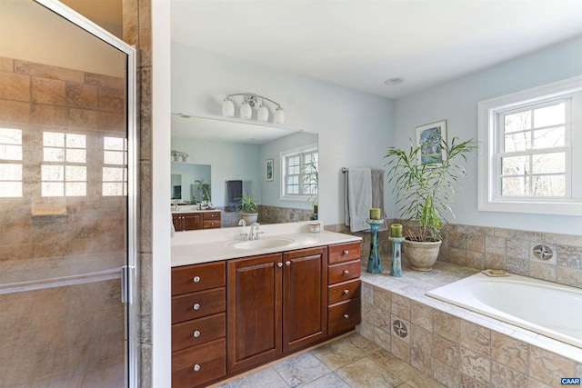 3535 Foxwood Dr, Barboursville, VA 22923 - full bath with vanity, a bath, and a shower stall