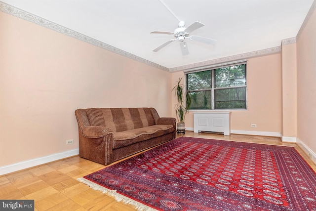 unfurnished room with baseboards and ceiling fan