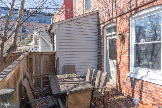 view of patio featuring outdoor dining space