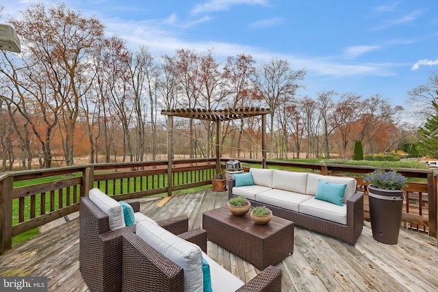 deck featuring an outdoor hangout area