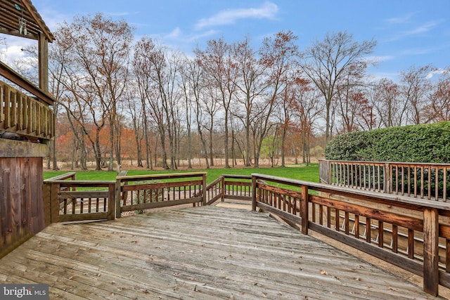 deck with a yard