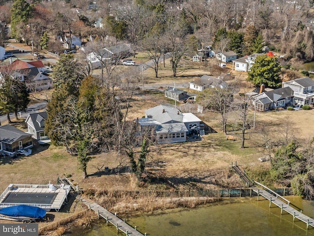 aerial view with a residential view