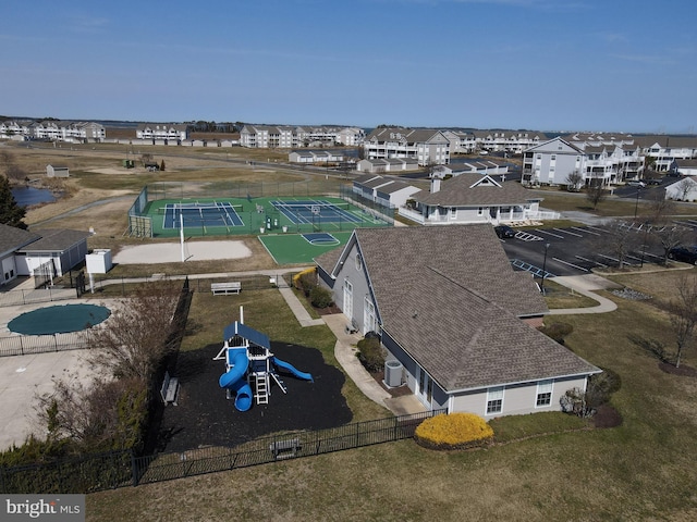 drone / aerial view featuring a residential view