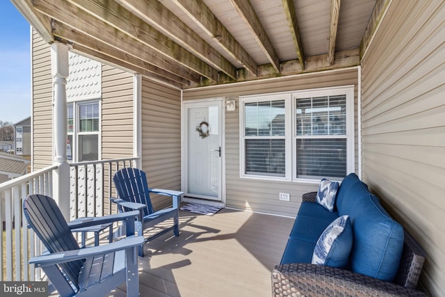 view of patio / terrace featuring a wooden deck