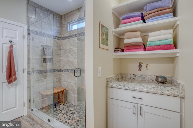 full bathroom featuring a stall shower