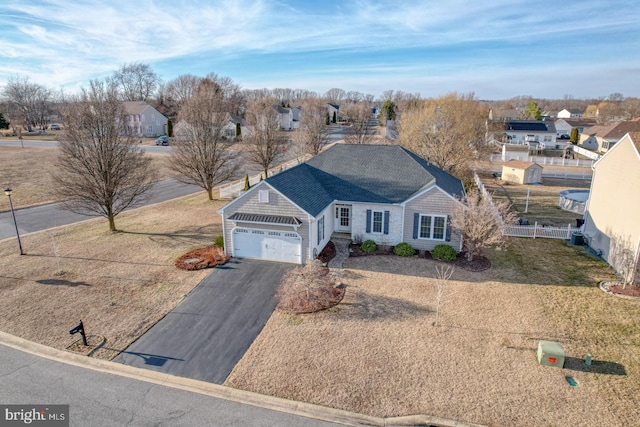 aerial view featuring a residential view