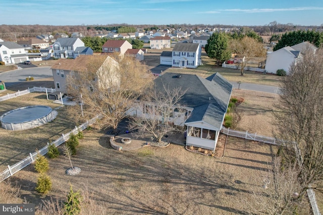 drone / aerial view with a residential view