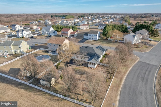 bird's eye view featuring a residential view