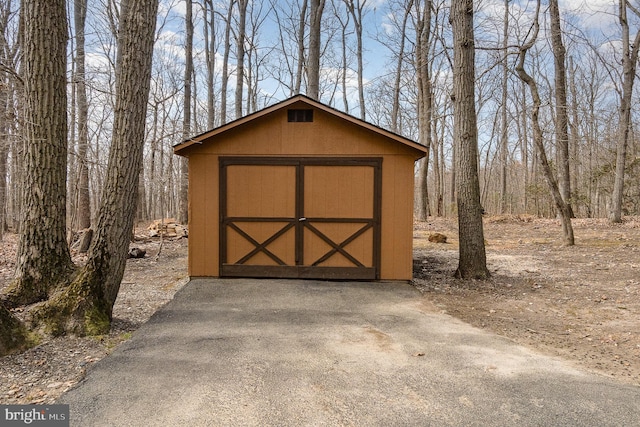 view of shed