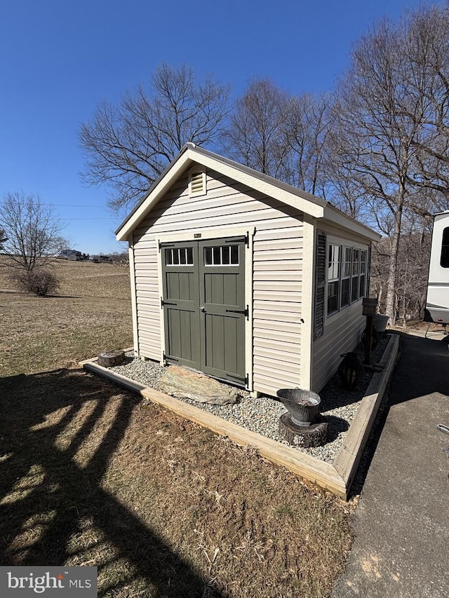 view of shed