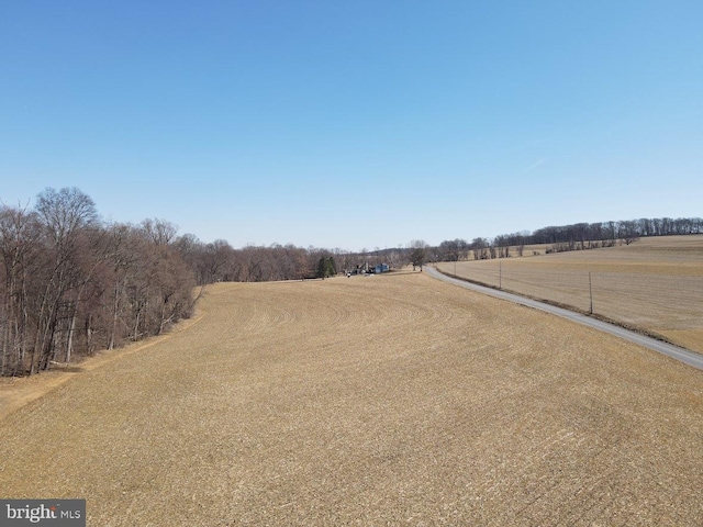 view of street with a rural view