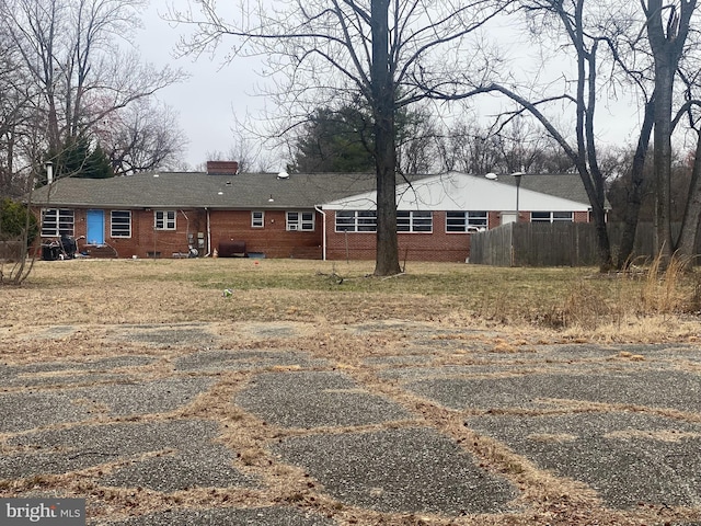 view of yard with fence