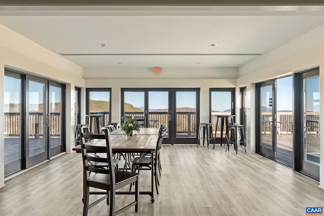 sunroom / solarium featuring french doors and a wealth of natural light