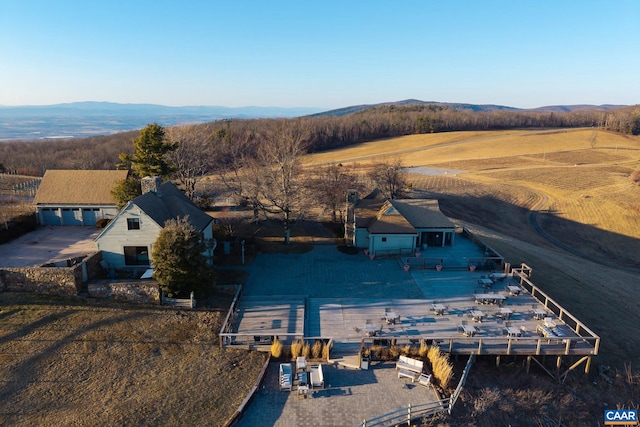 bird's eye view with a mountain view