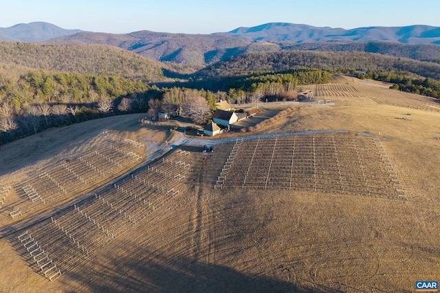 aerial view with a rural view and a mountain view