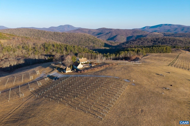 drone / aerial view with a mountain view