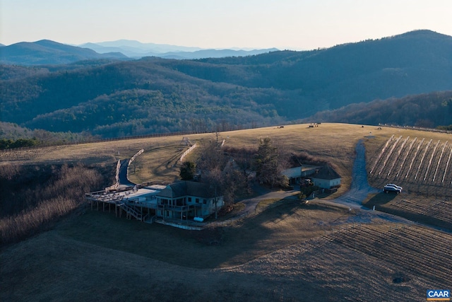 view of mountain feature featuring a rural view