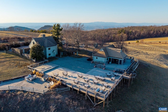 bird's eye view featuring a mountain view