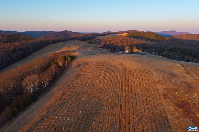 drone / aerial view with a mountain view