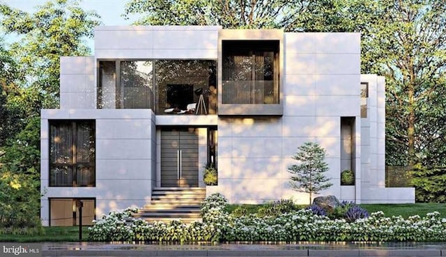 modern home with stucco siding