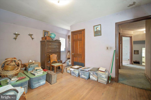 interior space with hardwood / wood-style flooring