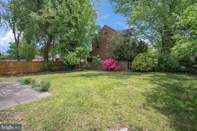 view of yard with fence