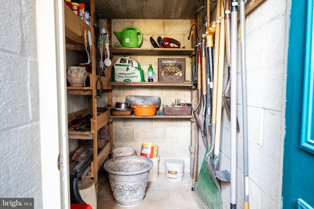 view of storage room