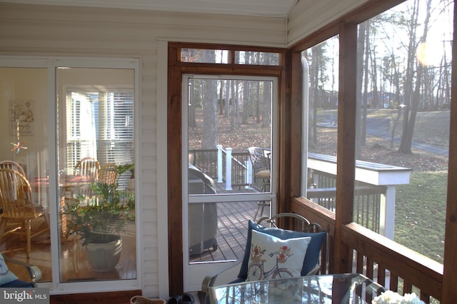 sunroom with plenty of natural light