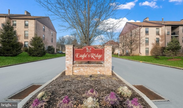 view of community sign